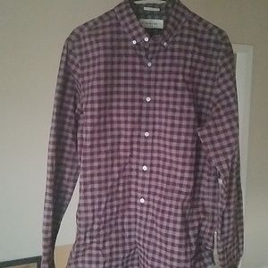 Auburn/Gray checkered long sleeve button down